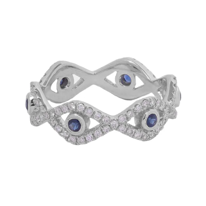 925 sterling silver evil eye ring