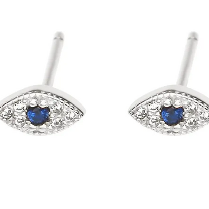 S925 silver evil eye earrings