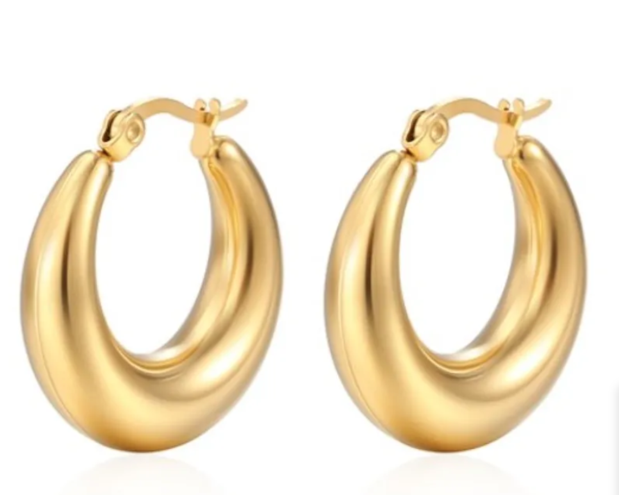 Gold Plated Hollow Earrings 