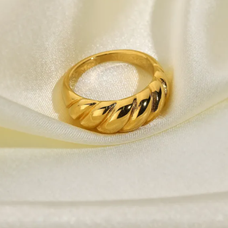 Gold Plated Stainless Twist Ring